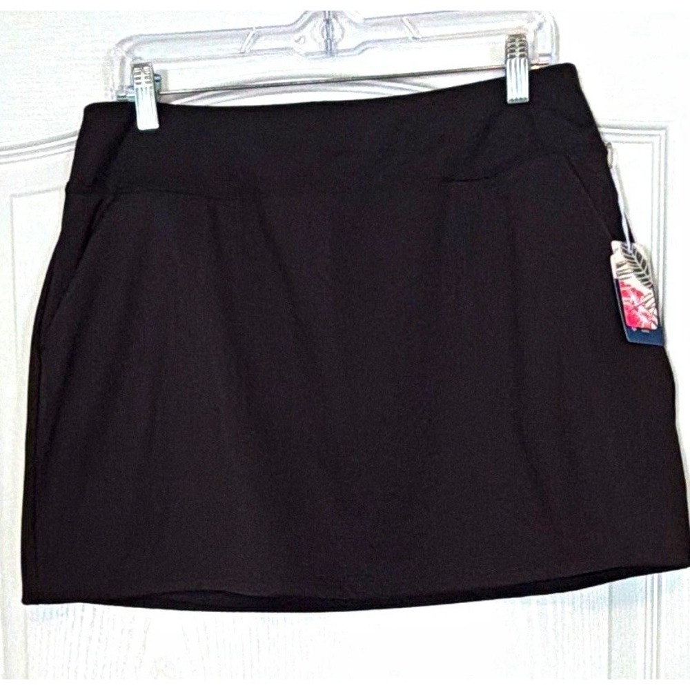 Tommy Bahama Golf Skort Women’s Size L Pull On Active UV Black Quick Dry NWT